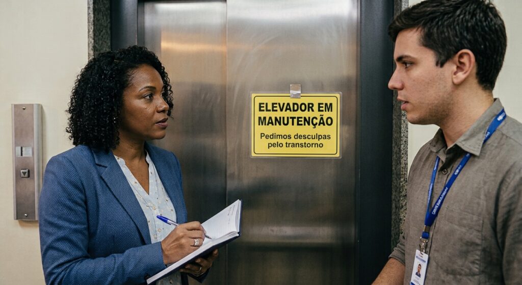 Erros cometidos quando um elevador para podem causar acidentes graves